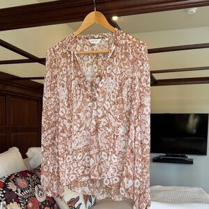 Joie Women's Dark Blush Floral Blouse